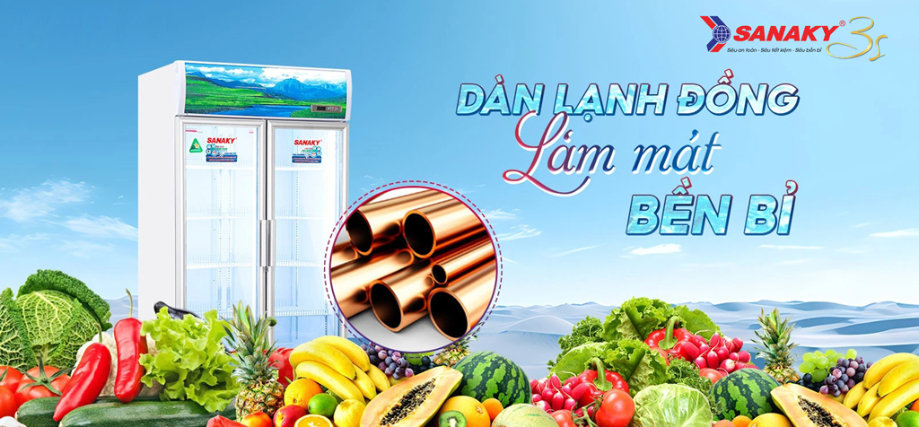 Tủ mát Sanaky Inverter dàn lạnh đồng bền bỉ