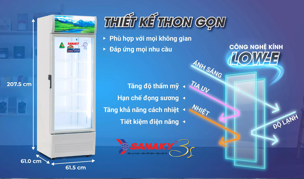 Tủ mát Sanaky Inverter VH-4089K3 chống đọng sương