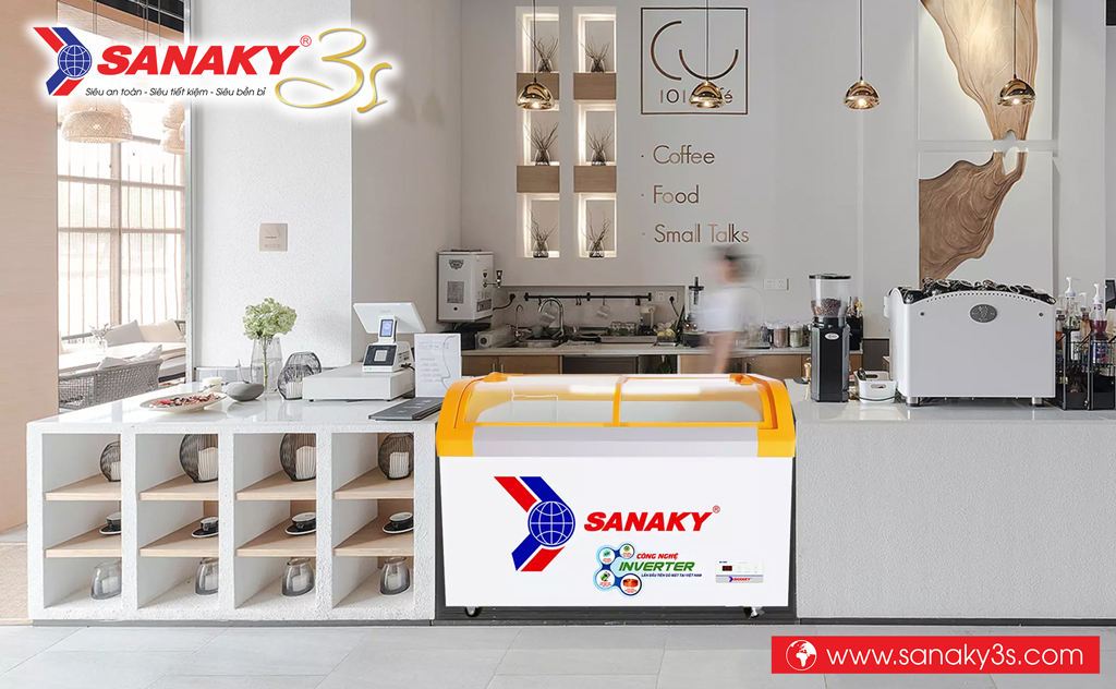 Tủ đông Sanaky Inverter VH-4899K3B màu vàng mới
