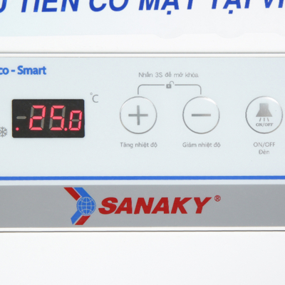 Tủ đông Inverter Sanaky VH-4899K3B 350L bảng điều khiển