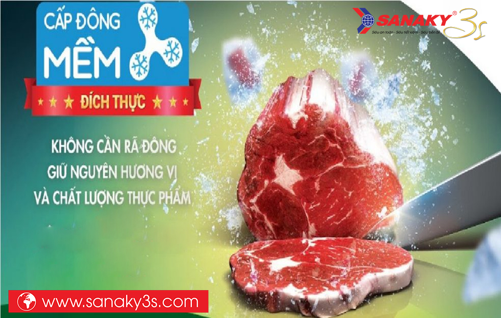 Tủ cấp đông mềm Sanaky giúp nấu ăn không cần rã đông