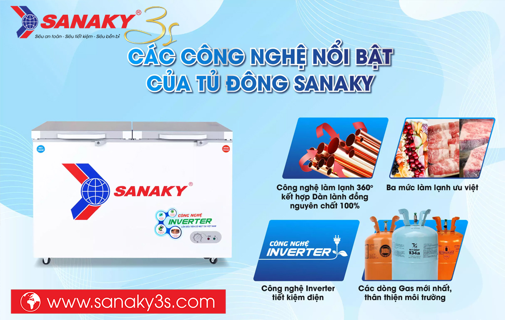 Tủ đông Inverter Sanaky chính hãng