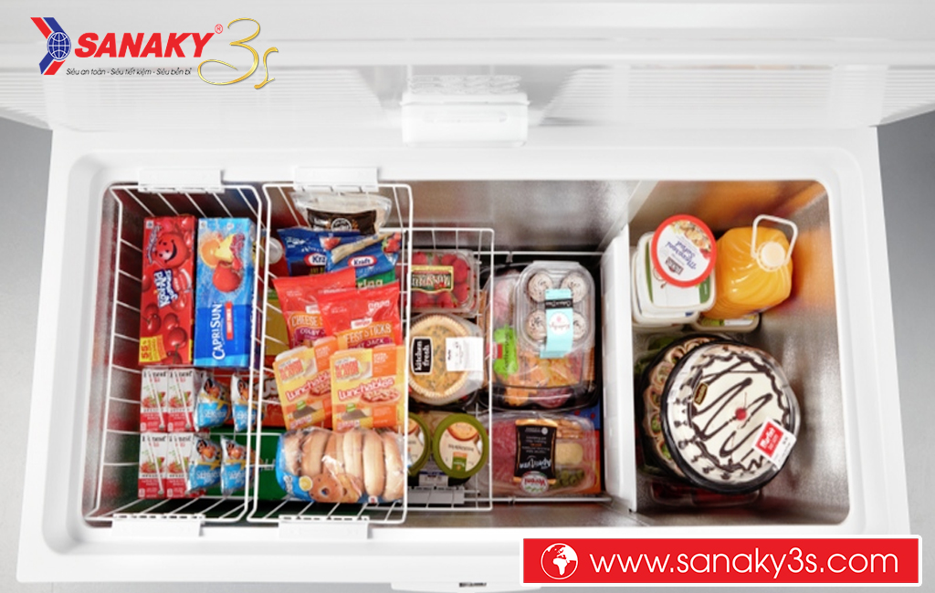Cách sắp xếp thực phẩm vào tủ đông Sanaky
