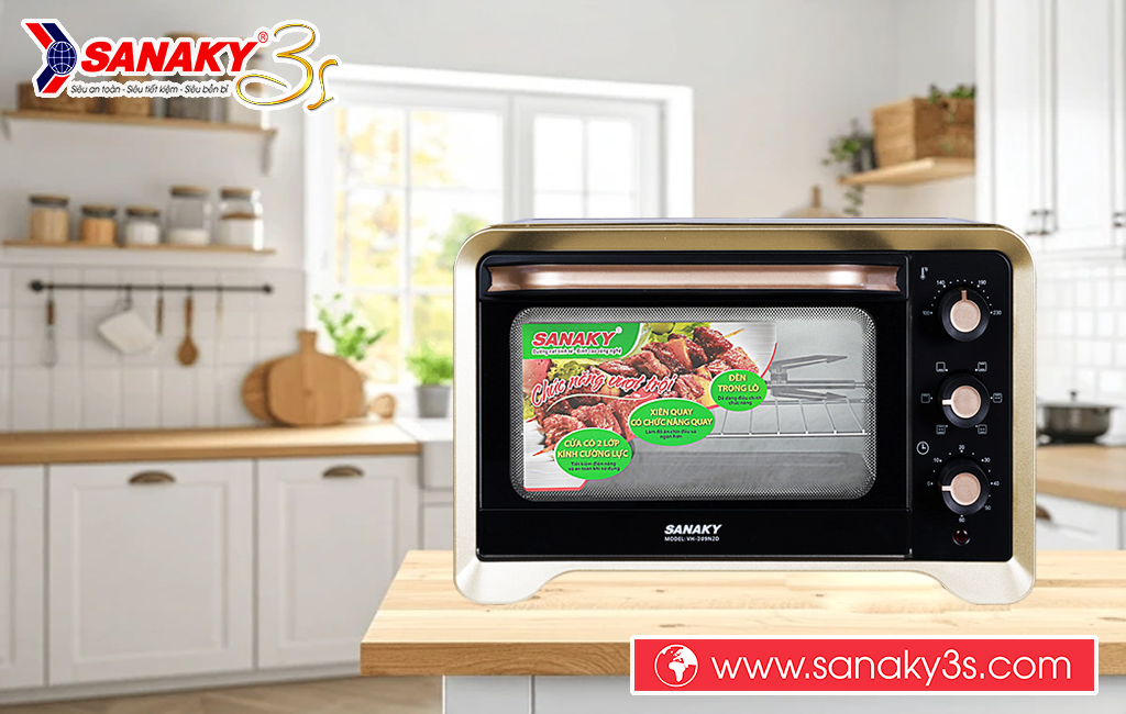 Lò nướng Sanaky VH-809N2D đặt ở vị trí bằng phẳng