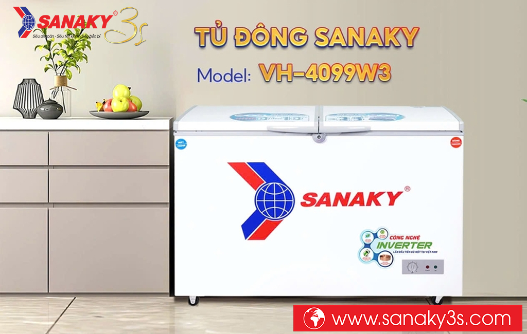 Tủ đông 2 ngăn Sanaky Inverter VH-4099W3