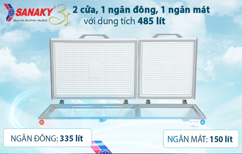 Tủ đông 2 ngăn Sanaky VH-6699W3