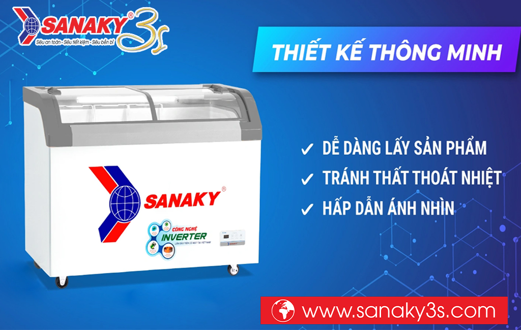 Tủ đông Sanaky Inverter VH-4899K3B dung tích 350L