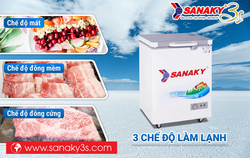 Tủ đông Sanaky VH-1599HYK điều chỉnh sang ngăn đông mềm