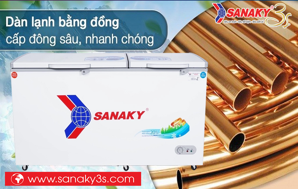 Tủ đông Sanaky dàn lạnh ống đồng nguyên chất