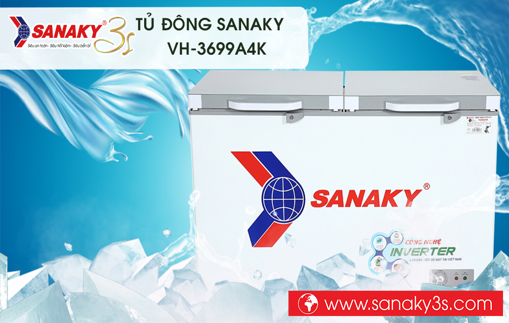 Tủ đông cánh kính cường lực Sanaky VH-3699A4K