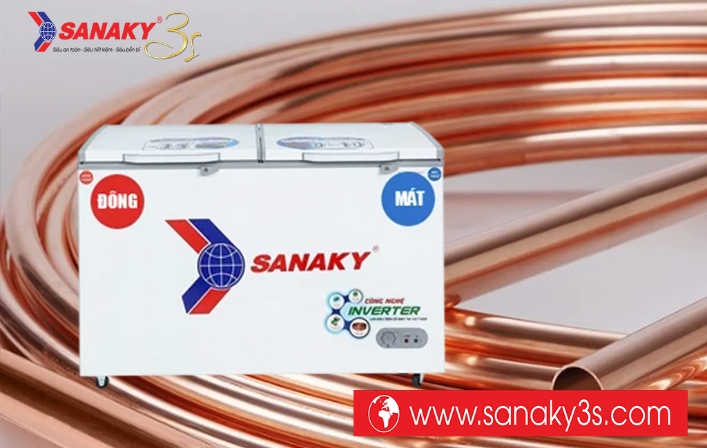 Tủ đông mát Sanaky Inverter VH-4099W3 dàn đồng