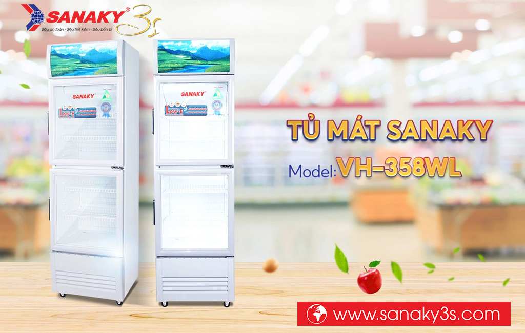 Tủ mát Sanaky 2 cánh trên dưới VH-358WL