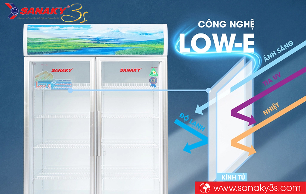 Tủ mát Sanaky DAVH-6009HP công nghệ kính LOW E