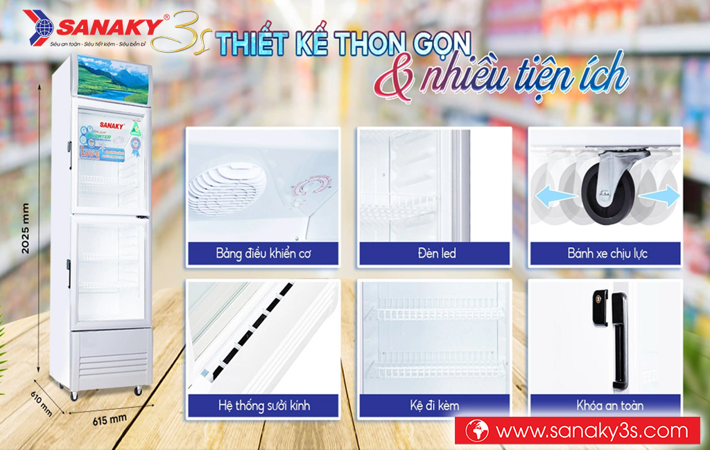 Tủ mát Sanaky VH-408W3L 340 Lít