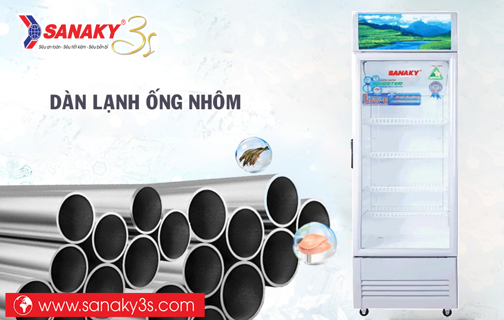 Tủ mát Sanaky dàn nhôm