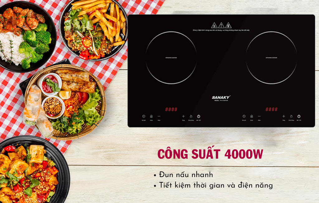 Bếp hồng ngoại đôi Sanaky công suất 4000W