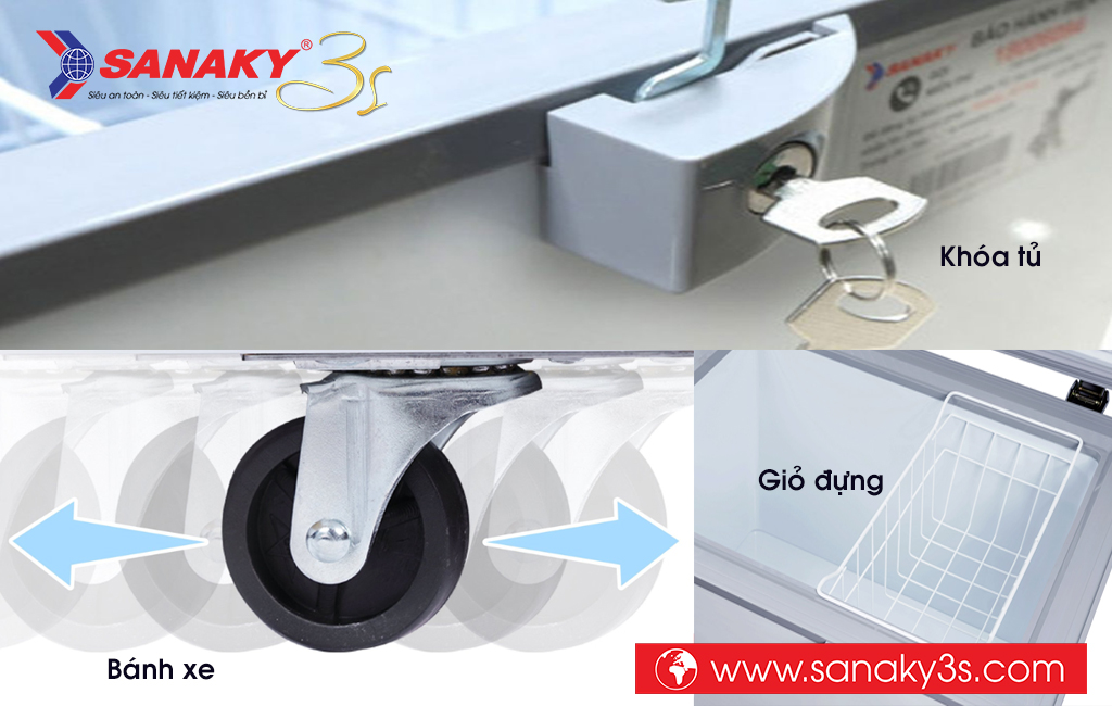 Tiện ích đi kèm tủ đông Sanaky