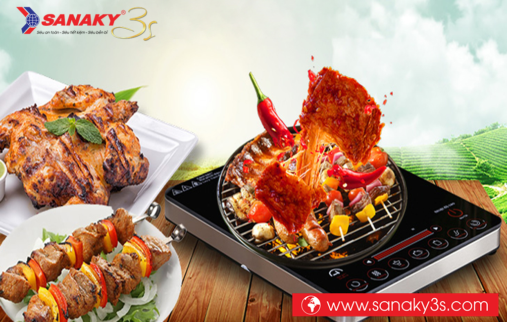 Tính năng nướng trực tiếp trên bếp hồng ngoại Sanaky