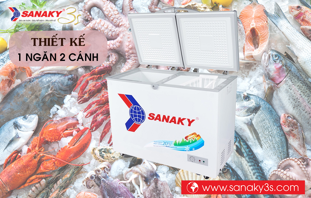 Tủ đông Inverter Sanaky VH-3699A3 1 ngăn 2 cánh