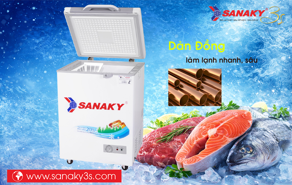 Tủ đông Sanaky VH-1599HYKD dàn đồng