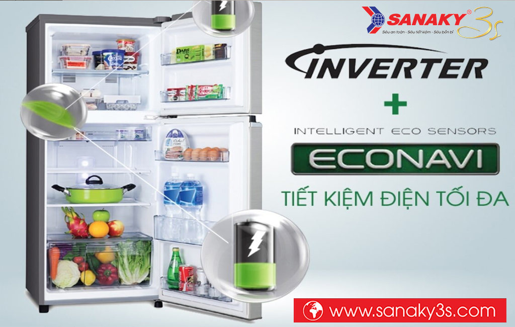 Tủ lạnh Sanaky inverter tiết kiệm điện năng