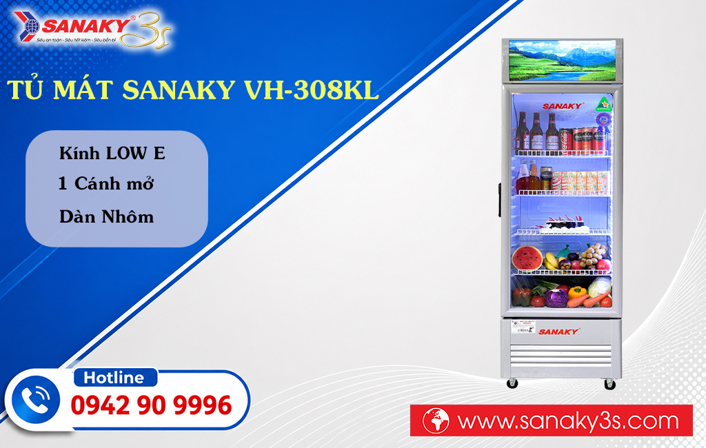 Tủ mát 1 cánh Sanaky VH-308KL