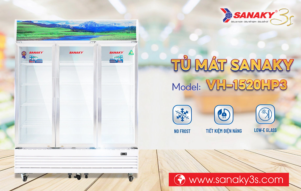 Tủ mát 3 cánh Sanaky DAVH-1520HP3