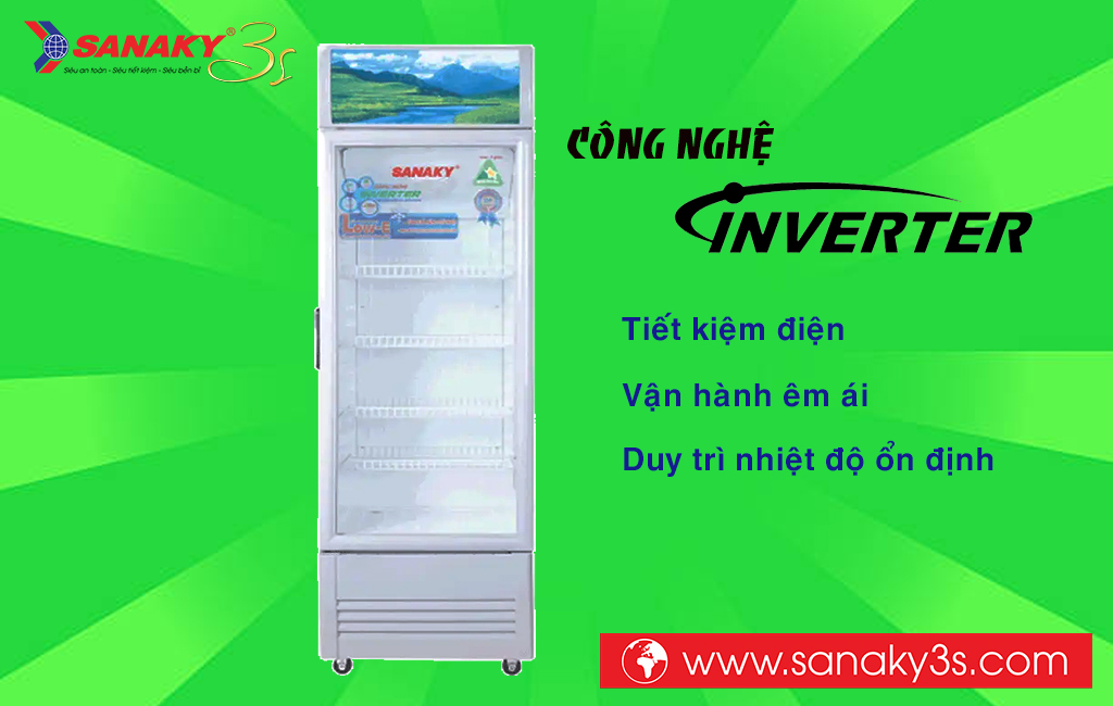 Tủ mát Sanaky Inverter VH-408K3L tiết kiệm điện