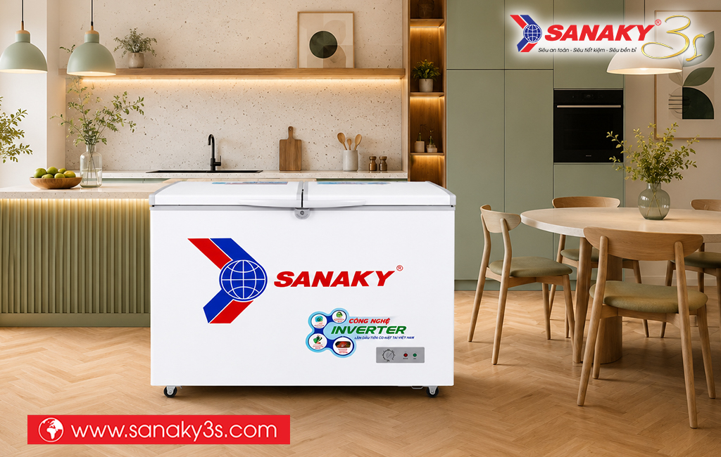 Tủ đông 2 ngăn 2 cánh Sanaky VH-2899W3