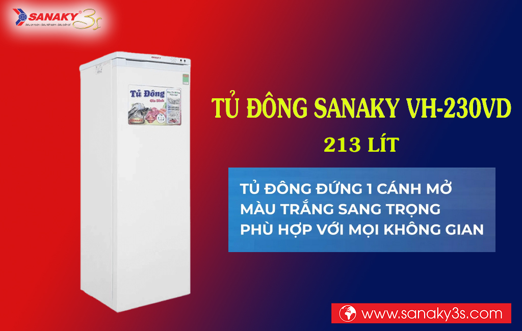 Tủ đông đứng Sanaky VH-230VD