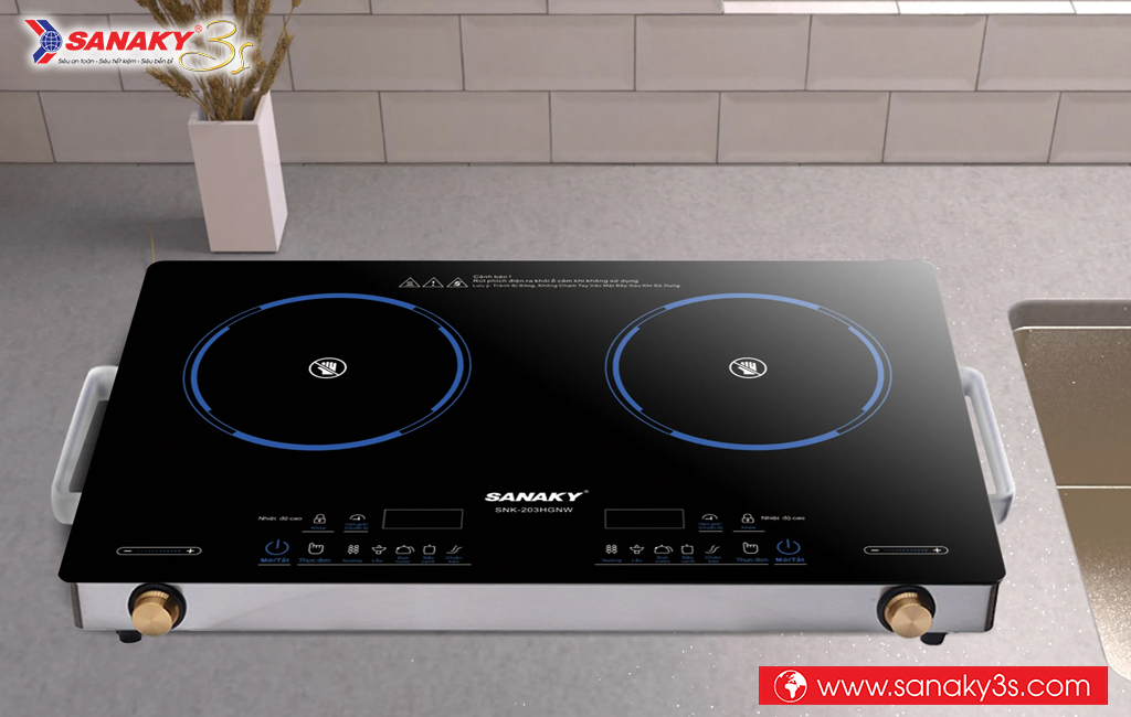 Bếp hồng ngoại đôi Sanaky