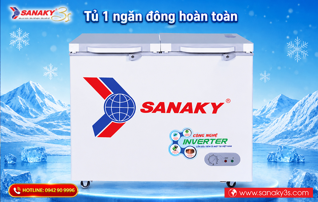 Tủ 1 ngăn đông hoàn toàn Sanaky
