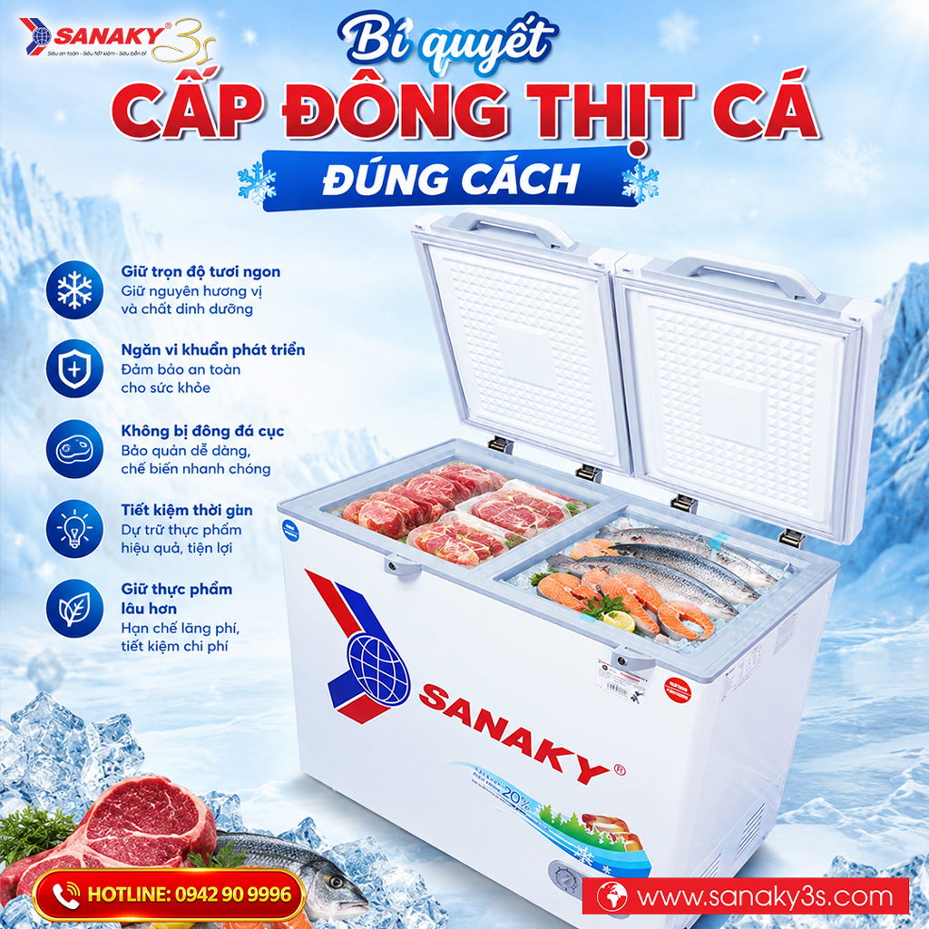 Bí quyết cấp đông thịt cá đúng cách
