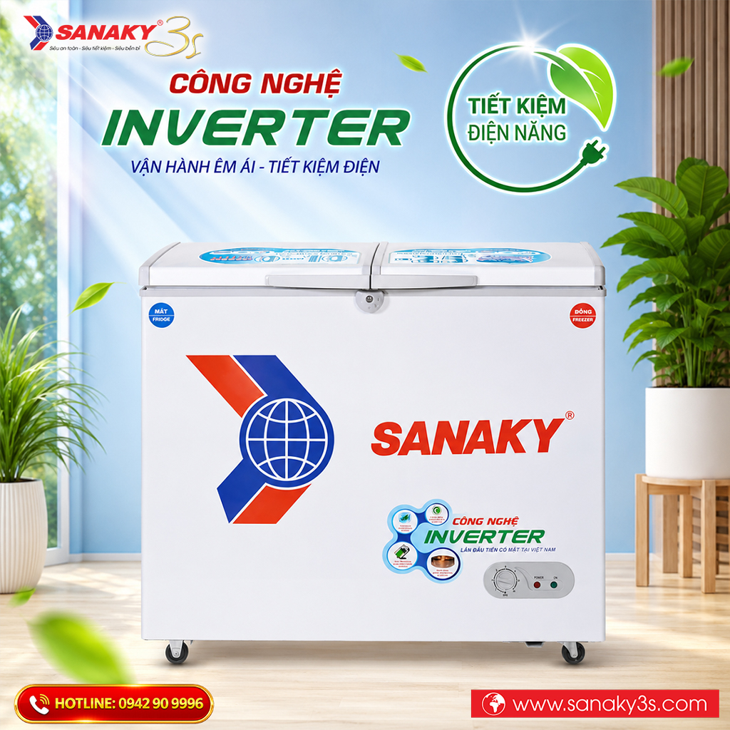 Tủ đông Sanaky công nghệ inverter tiết kiệm điện
