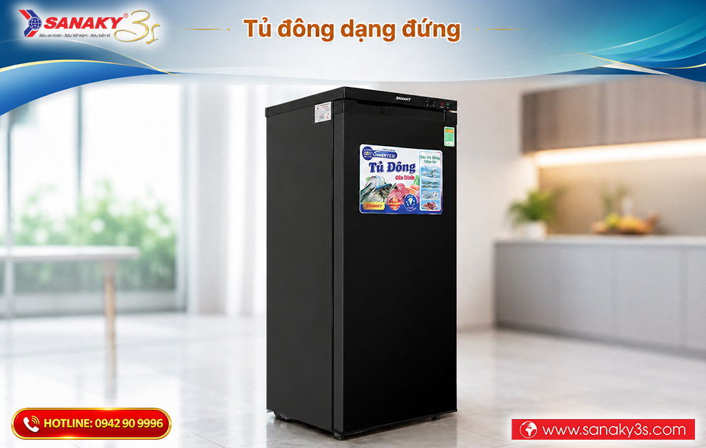 Tủ đông dạng đứng Sanaky