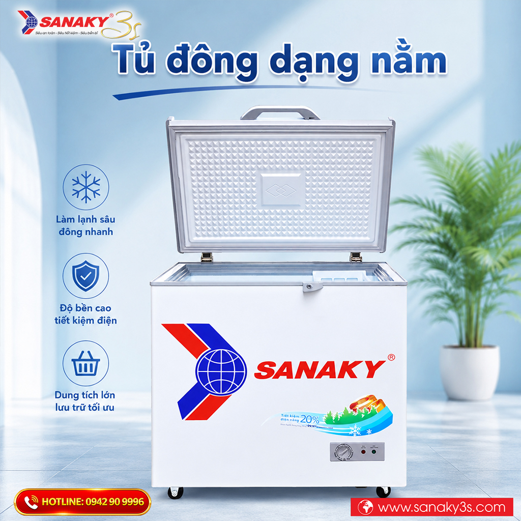 Tủ đông dạng nằm Sanaky
