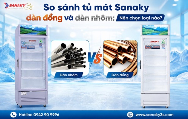 So sánh tủ mát Sanaky dàn đồng và dàn nhôm