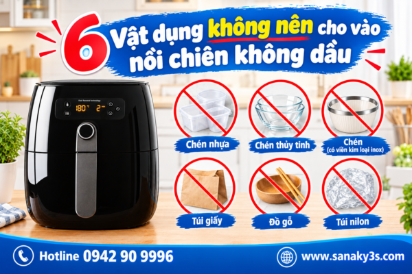6 vật dụng không nên cho vào nồi chiên không dầu